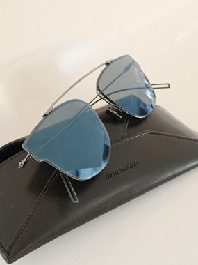 Dior Homme Blue Lens Aviator Sunglasses